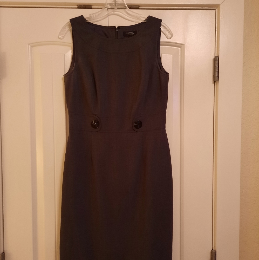 Tahari dark gray sleeveless dress, 4